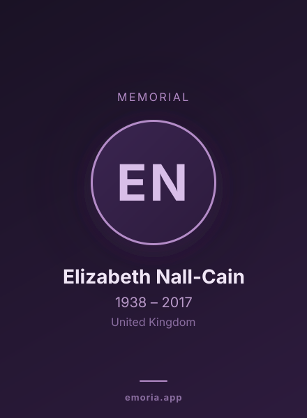 Memorial portrait of Elizabeth Nall-Cain