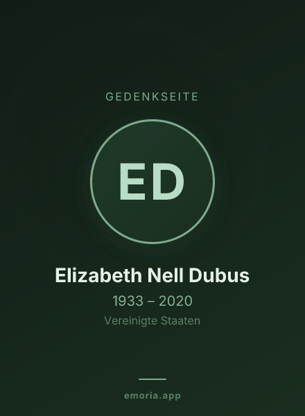 Gedenkportrait von Elizabeth Nell Dubus