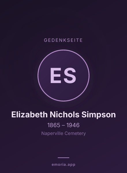 Gedenkportrait von Elizabeth Nichols Simpson