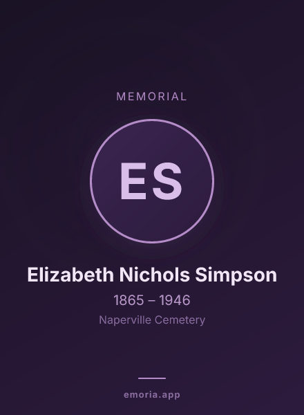 Memorial portrait of Elizabeth Nichols Simpson