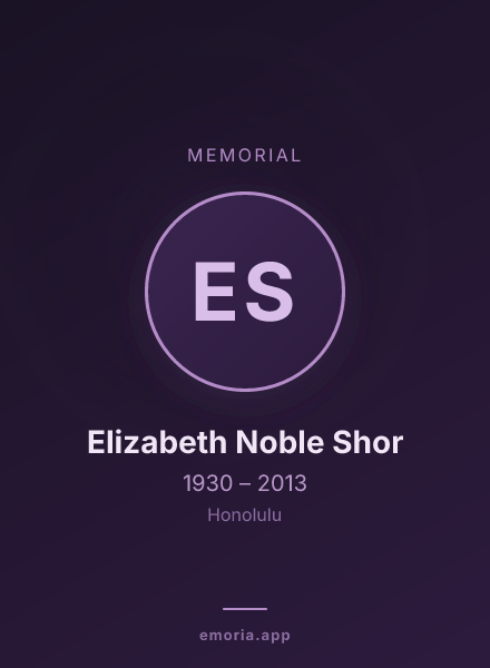 Memorial portrait of Elizabeth Noble Shor