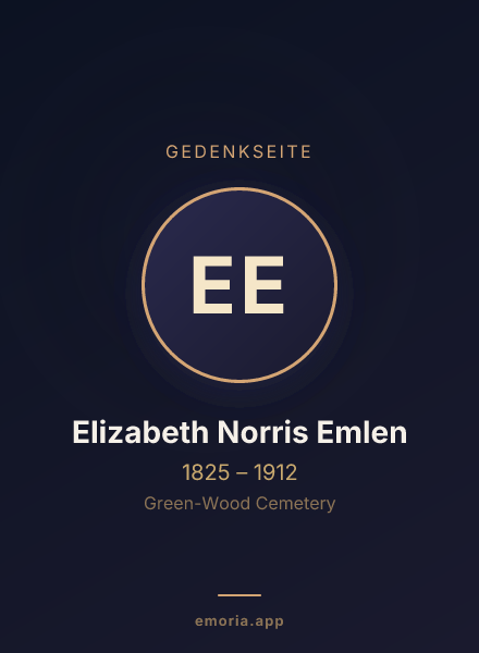 Gedenkportrait von Elizabeth Norris Emlen