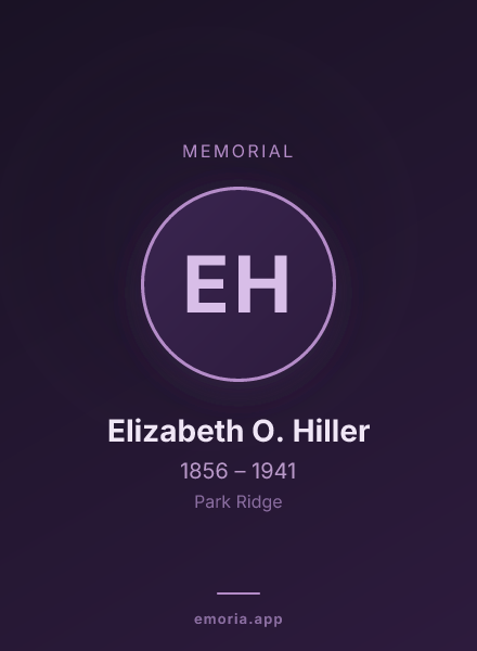 Memorial portrait of Elizabeth O. Hiller