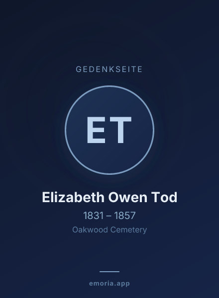 Gedenkportrait von Elizabeth Owen Tod