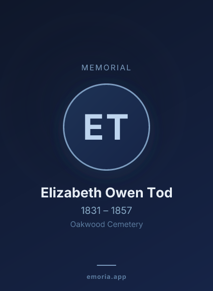 Memorial portrait of Elizabeth Owen Tod