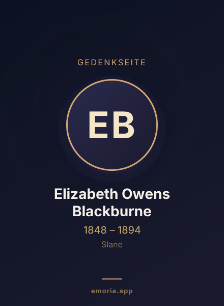 Gedenkportrait von Elizabeth Owens Blackburne