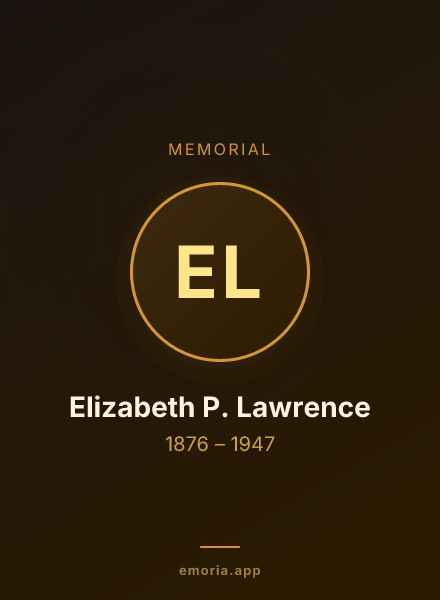 Memorial portrait of Elizabeth P. Lawrence
