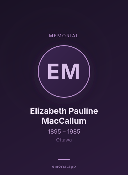 Memorial portrait of Elizabeth Pauline MacCallum