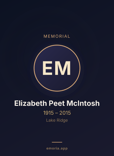 Memorial portrait of Elizabeth Peet McIntosh