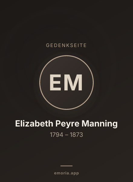 Gedenkportrait von Elizabeth Peyre Manning