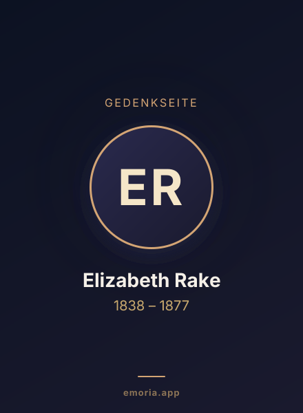 Gedenkportrait von Elizabeth Rake