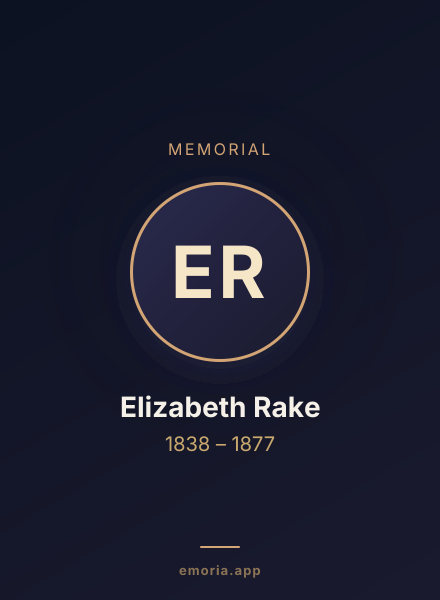 Memorial portrait of Elizabeth Rake