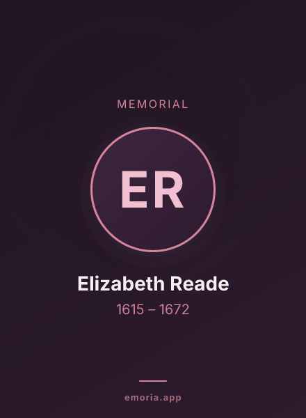 Memorial portrait of Elizabeth Reade