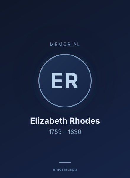 Memorial portrait of Elizabeth Rhodes