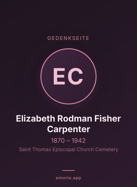 Gedenkportrait von Elizabeth Rodman Fisher Carpenter