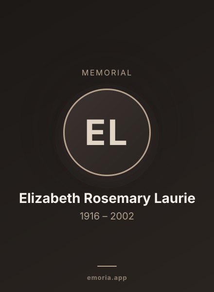 Memorial portrait of Elizabeth Rosemary Laurie