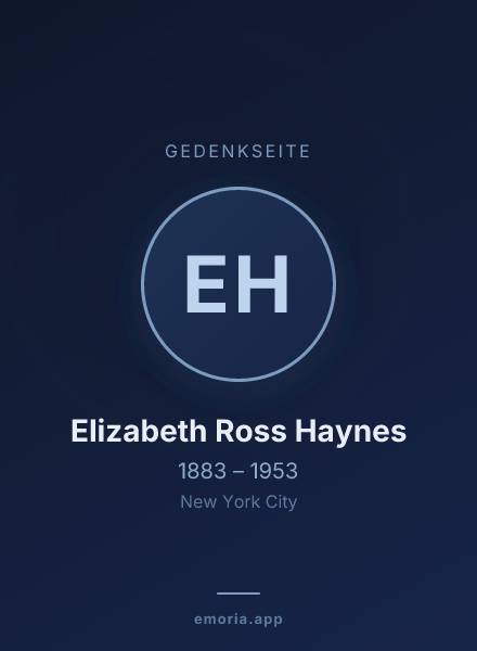 Gedenkportrait von Elizabeth Ross Haynes