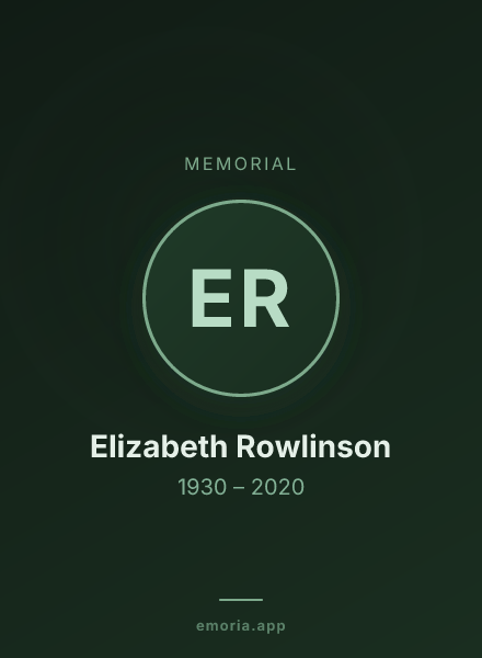 Memorial portrait of Elizabeth Rowlinson