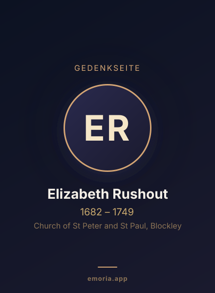Gedenkportrait von Elizabeth Rushout