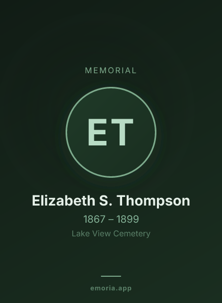Memorial portrait of Elizabeth S. Thompson