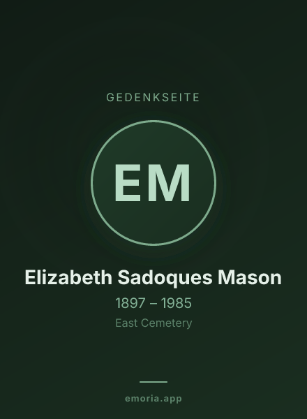 Gedenkportrait von Elizabeth Sadoques Mason