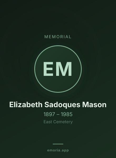 Memorial portrait of Elizabeth Sadoques Mason