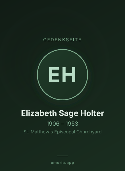 Gedenkportrait von Elizabeth Sage Holter