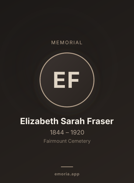 Memorial portrait of Elizabeth Sarah Fraser