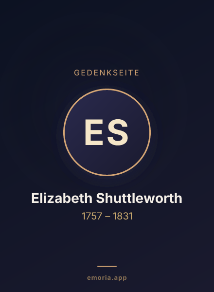 Gedenkportrait von Elizabeth Shuttleworth