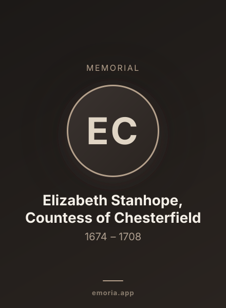 Memorial portrait of Elizabeth Stanhope, Countess of Chesterfield