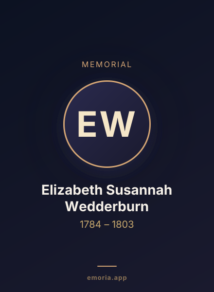 Memorial portrait of Elizabeth Susannah Wedderburn