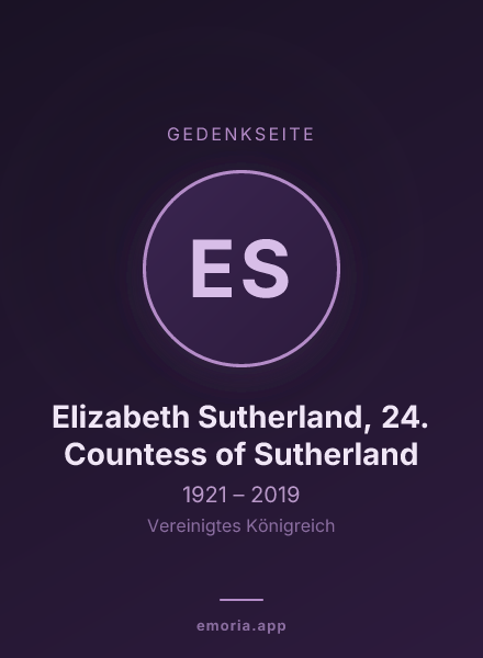 Gedenkportrait von Elizabeth Sutherland, 24. Countess of Sutherland