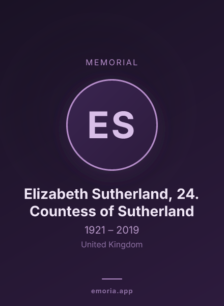 Memorial portrait of Elizabeth Sutherland, 24. Countess of Sutherland