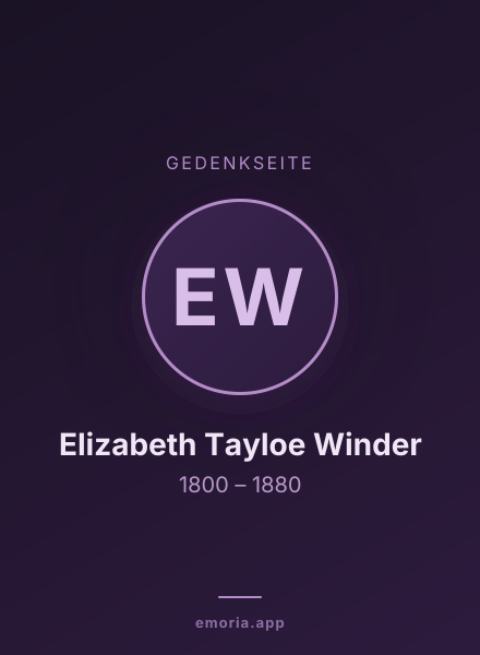 Gedenkportrait von Elizabeth Tayloe Winder