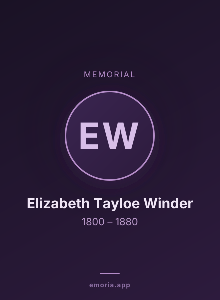 Memorial portrait of Elizabeth Tayloe Winder