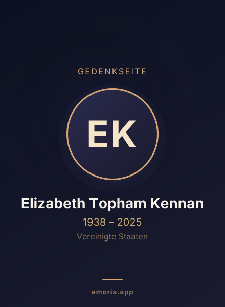 Gedenkportrait von Elizabeth Topham Kennan