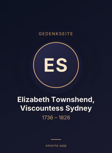 Gedenkportrait von Elizabeth Townshend, Viscountess Sydney