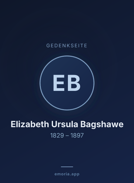 Gedenkportrait von Elizabeth Ursula Bagshawe