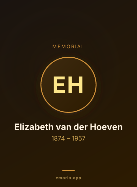 Memorial portrait of Elizabeth van der Hoeven
