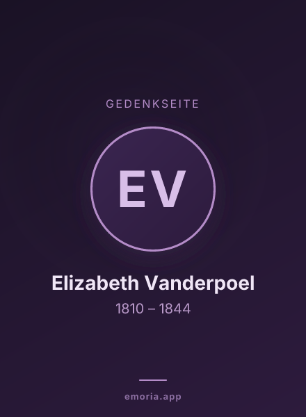 Gedenkportrait von Elizabeth Vanderpoel