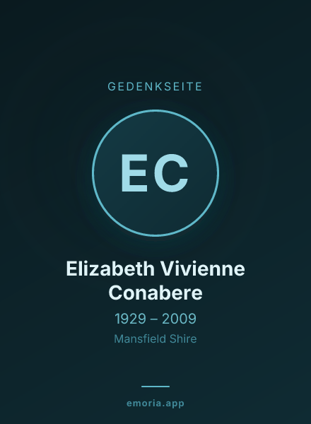 Gedenkportrait von Elizabeth Vivienne Conabere