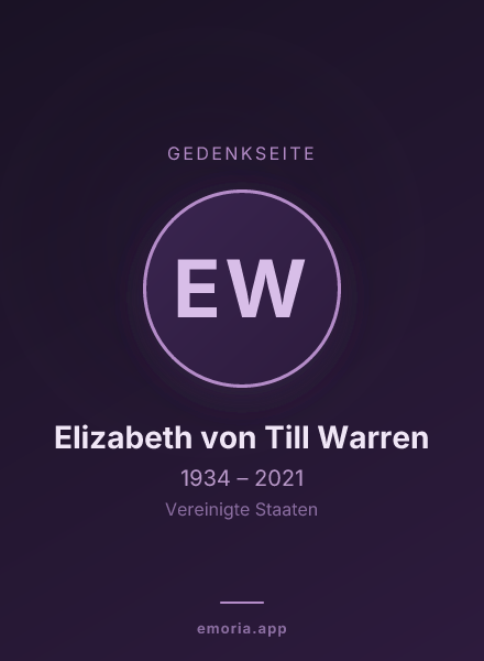 Gedenkportrait von Elizabeth von Till Warren