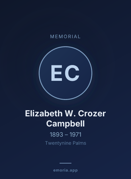 Memorial portrait of Elizabeth W. Crozer Campbell