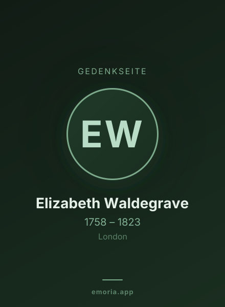 Gedenkportrait von Elizabeth Waldegrave
