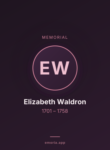 Memorial portrait of Elizabeth Waldron