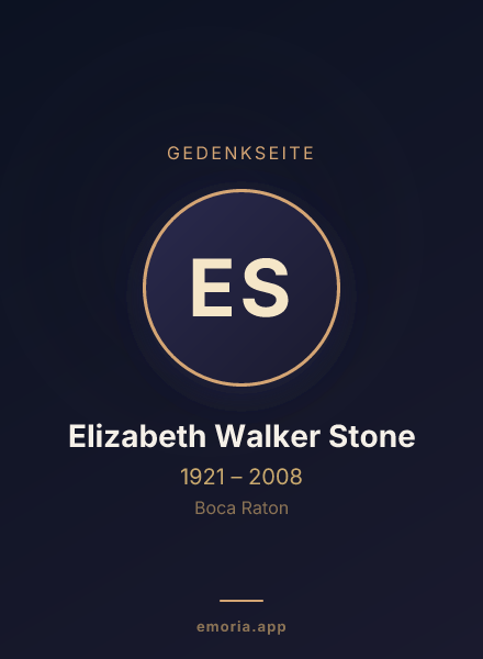 Gedenkportrait von Elizabeth Walker Stone