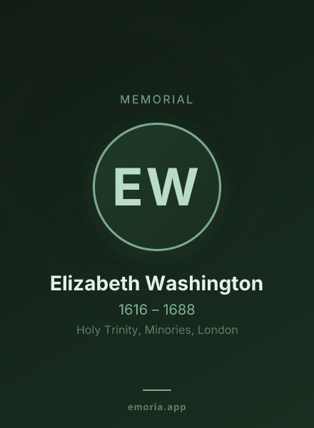 Memorial portrait of Elizabeth Washington