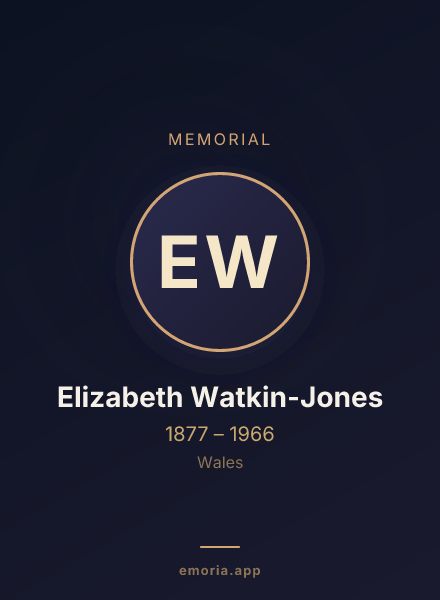 Memorial portrait of Elizabeth Watkin-Jones