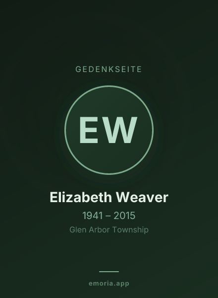 Gedenkportrait von Elizabeth Weaver