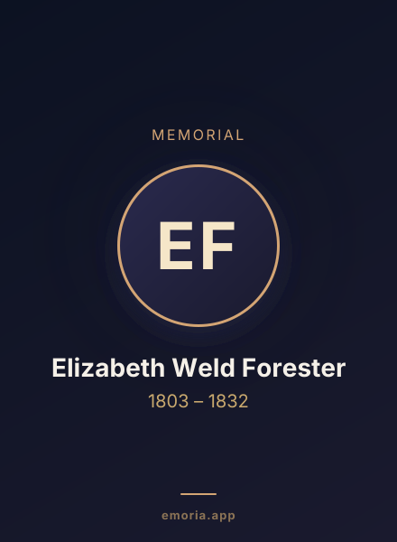 Memorial portrait of Elizabeth Weld Forester